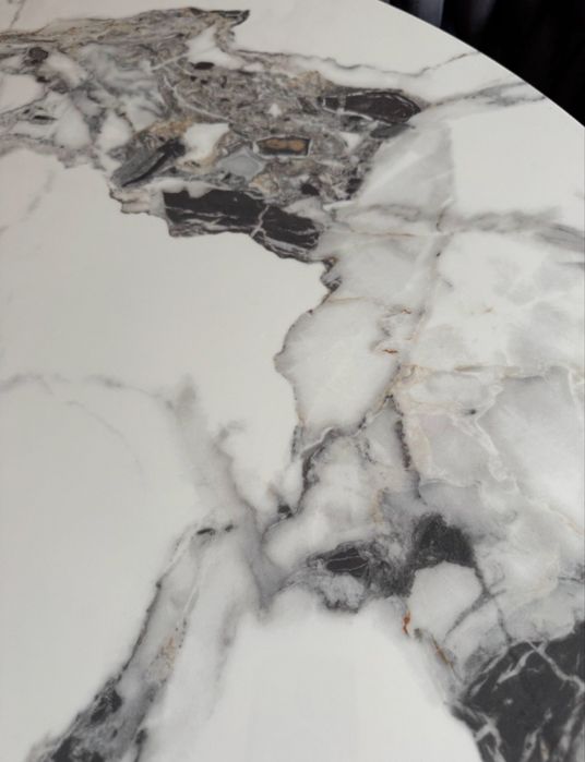 Stół Jadalny MURANO 120 cm ogrągły chromowane nogi glamour