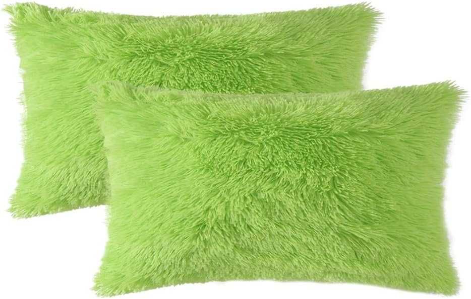 602 Miulee zestaw 2 miękkich poszewek na poduszki 30x50cm jasnożółty