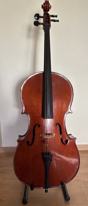 Violoncelo 3/4 do Luthier Ricardo Belinha + arco + saco de transporte