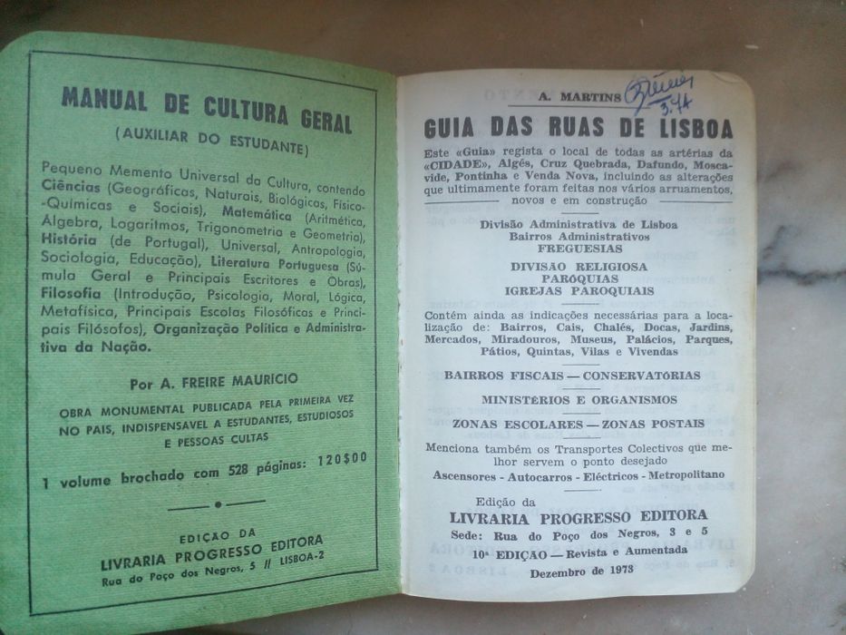 Guia das RUAS de LISBOA de 1973