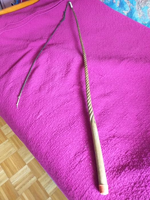 Bat do powozenia 130 cm, wiklina pleciona, antyk