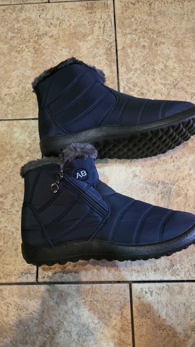 Damskie botki do kostki, zimowe buty izolowane