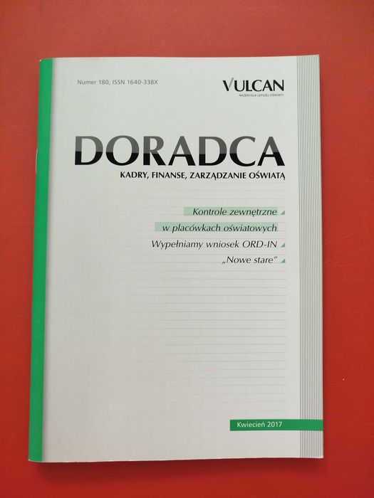 Doradca. Kadry, finanse, zarządzanie oświatą, Vulcan, kwiecień 2017