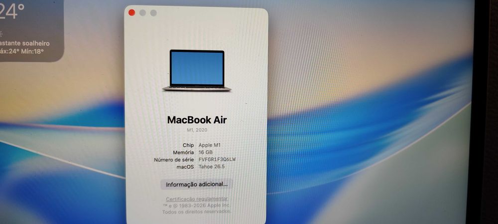 Macbook Air M1 16GB 2024 + HUB USB-C 3.2 + SSD NVMe 512GB