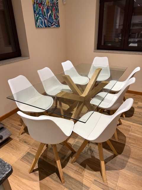 Mesa de cozinha com 8 cadeiras - 200x100
