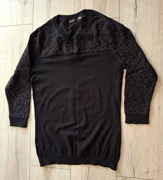 Bluzeczka czarna koronka długi rękaw S stan bdb HOUSE
