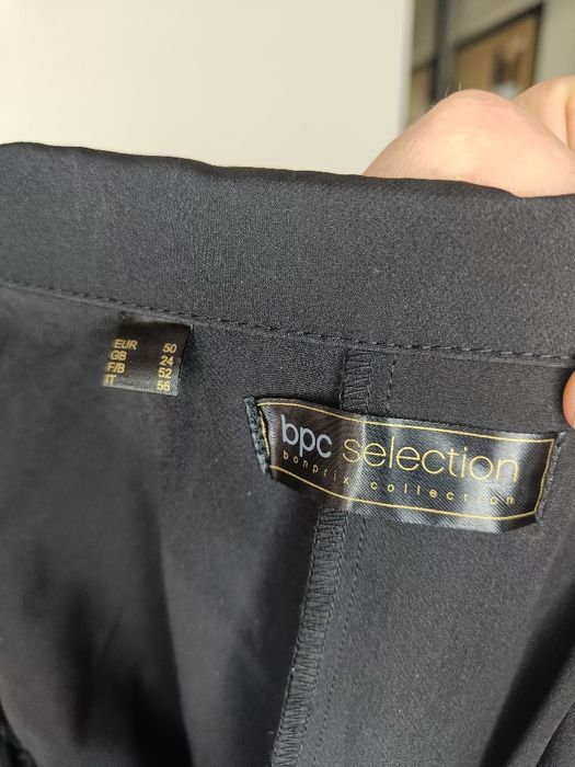 Kombinezon czarny elegancki 50 5XL Bonprix kopertowy