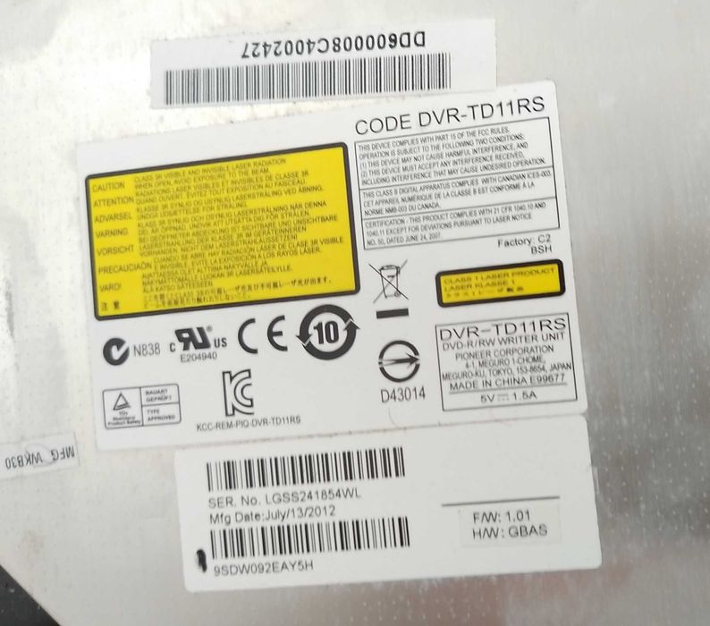 Leitor Gravador DVD para portátil