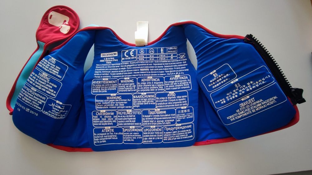 Colete de Natação espuma azul-vermelho