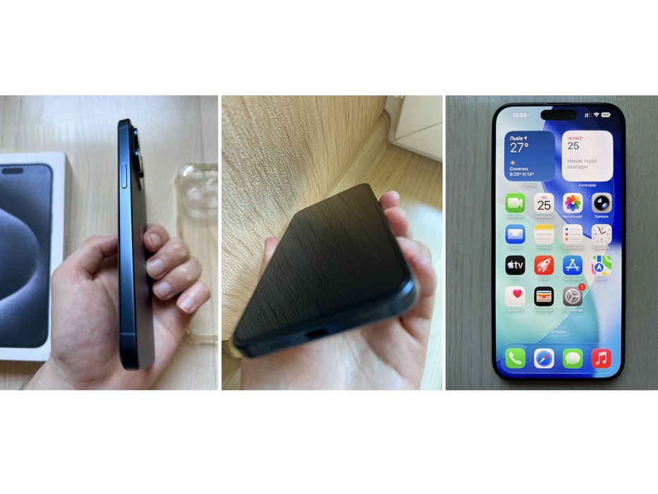 Ідеальний Стан 15 PRO MAX 1 Tb Терабайт Blue Titanium НА ДВІ СІМ КАРТКИ ФІЗИЧНІ Оригінал