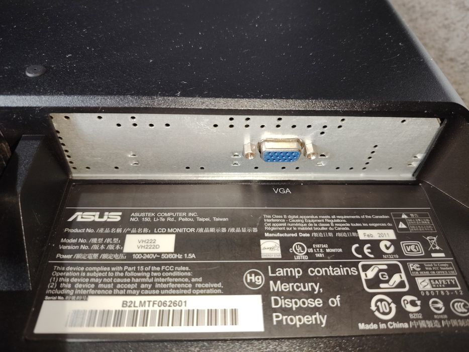 Monitor LCD ASUS modelo VH222D