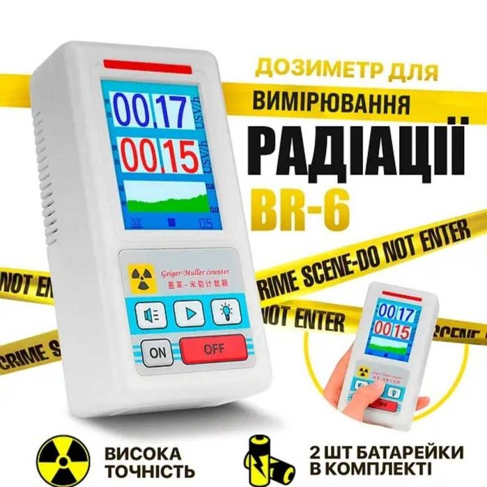Дозиметр радіометр професійний ZGKPDQ BR-6, білий Радиация