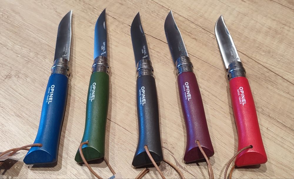 Яркий нож Opinel 08 Colorama с темляком туриста складной mora,fiskars