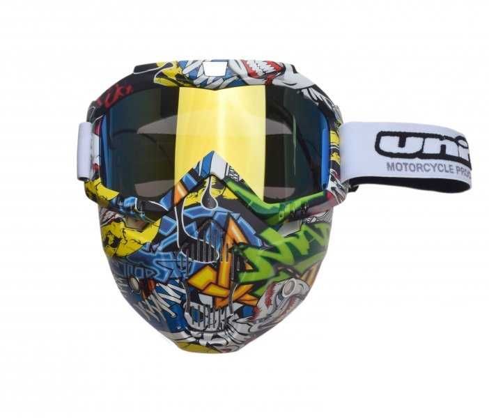 NOWY!!! GOGLE Z MASKĄ Szyba Tęczowa Paintball, gry zespołowe