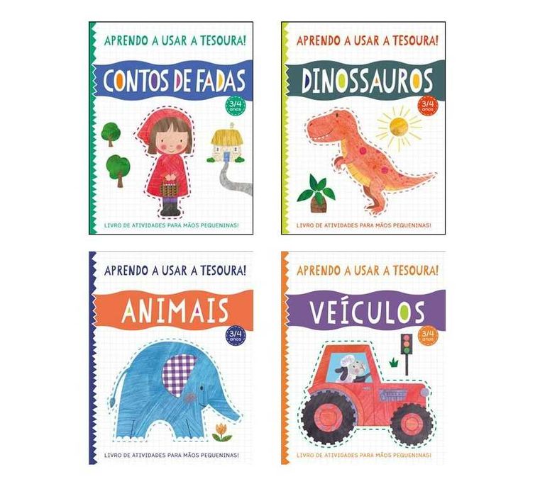 Aprendo a Usar a Tesoura! Animais/ Contos de Fadas/ Veículos/ Dino..