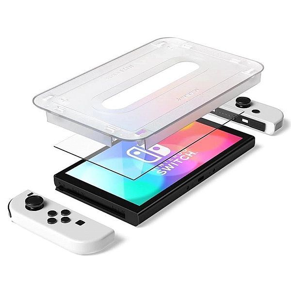 Szkło hartowane Spigen Glas.tR Ez Fit na Nintendo Switch Oled - 2 szt.