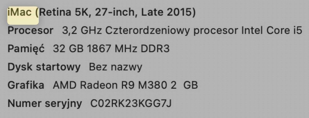 iMac 27" Retina 5K Late 2015 | i5 | 32GB RAM | 1BT HDD