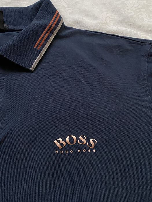 BOSS  Hugo Boss S Slim Fit синє чоловіче поло