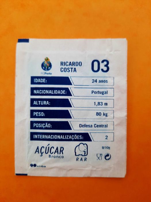 Pacote de açúcar Ricardo Costa - RAR Clubes Porto