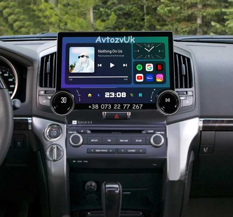 Магнитола Android 15 CarPlay GPS Навигация Монитор 2 дин мультимедия
