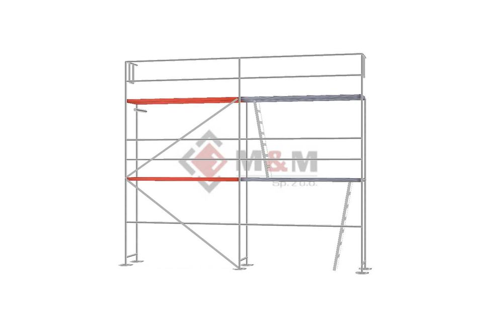 Zestaw rusztowania 37m2 6x6 - podesty drewniane 3m