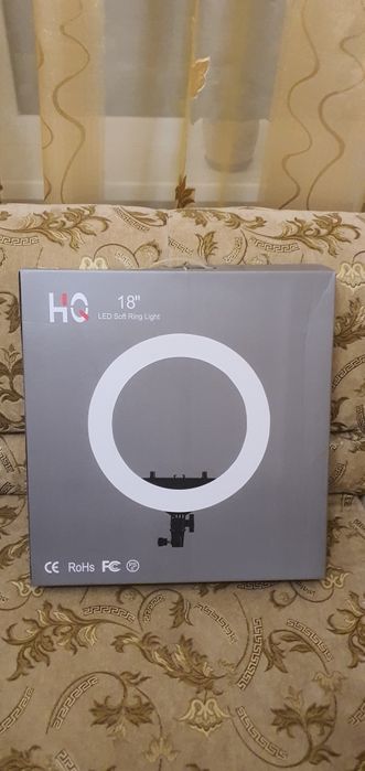 Професійна кільцева LED лампа з штативом HQ-18" 45см з тримачем.