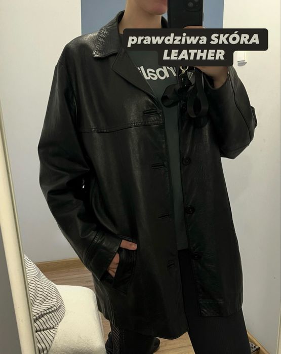 Skórzana kurtka Leather by Sam | skóra naturalna | czarna | vintage | M/L