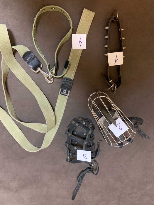 Для собаки шуба  Повод  ошейник COLLAR брезент . Намор металл, кожа.