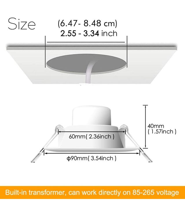 Lampa sufitowa wpuszczana LED