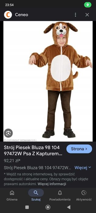 Kostium psa dla dziecka 98r. Na bal karnawałowy