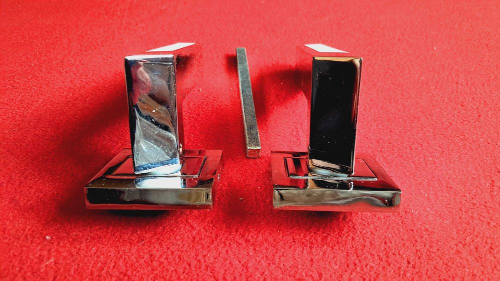 Klamki klamka chrom biel nowoczesna biurowa stylowa