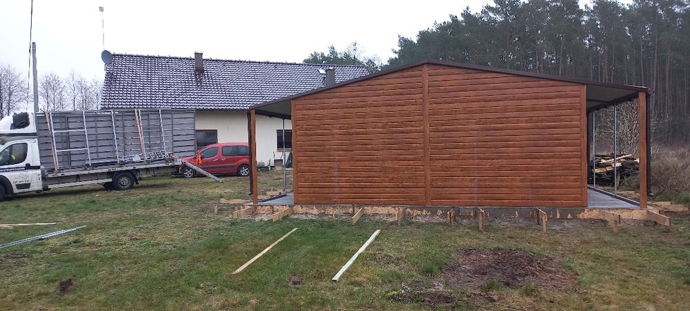 Wiata garażowa Carport 11x8 ocynkowany profil,Blachodachówka