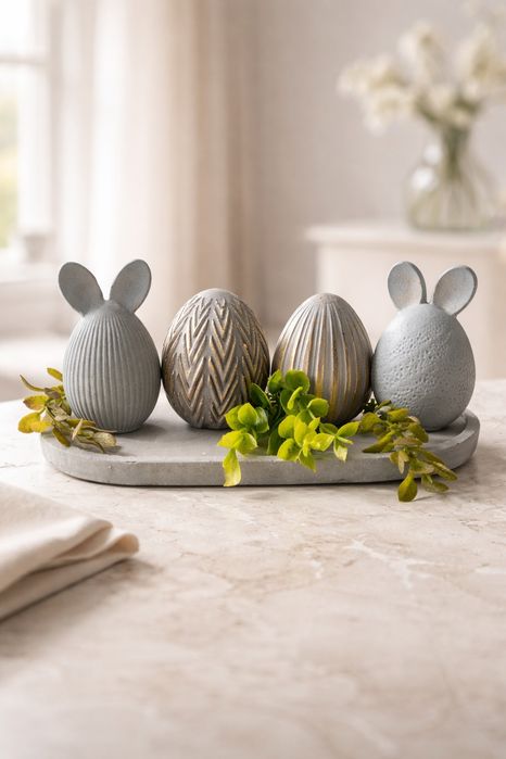 Betonowe jajka, dekoracja wielkanocna
