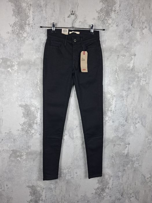 Spodnie damskie jeansy czarne levis skinny