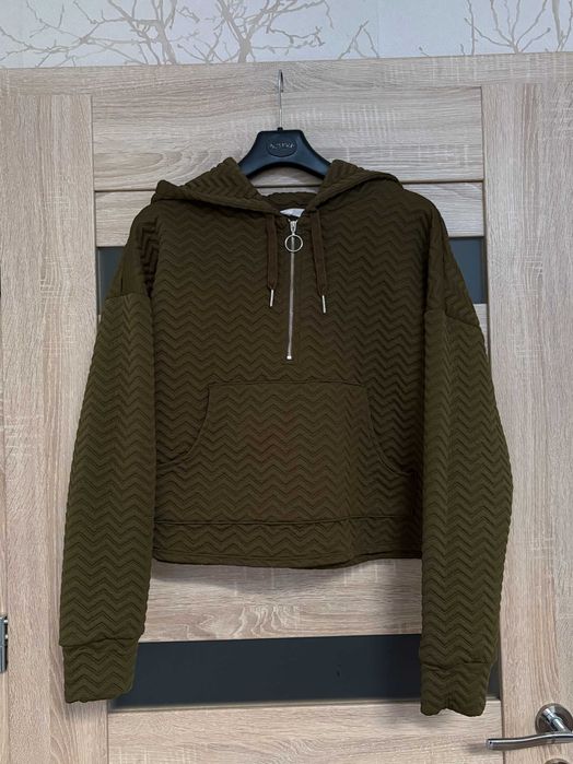 Primark - j.nowa khaki zieleń tłoczona krótsza bluza 42!