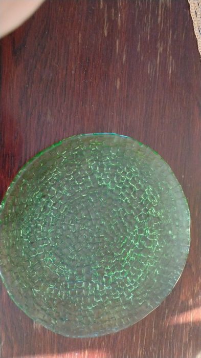 Ząbkowice talerz bruk zielony prl