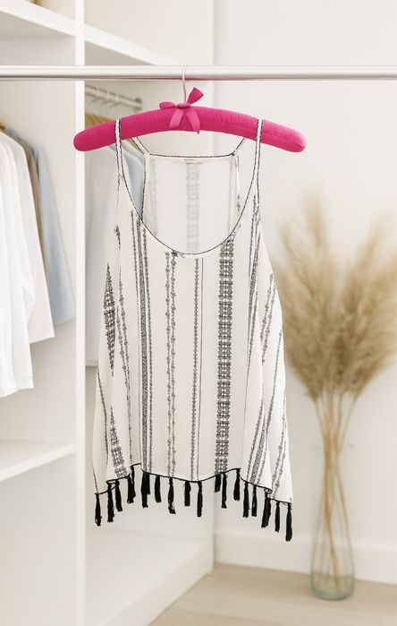 C&A bluzka na ramiączkach chwosty 100% wiskoza M