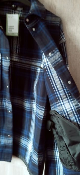 Nowa kurtka koszulowa krata H&M M krata wełna