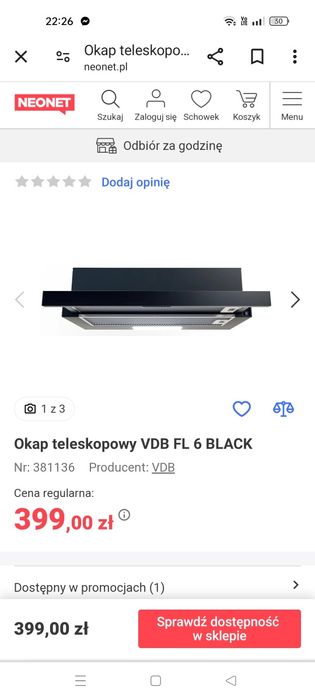 Okap teleskopowy VDB FL 6 Black