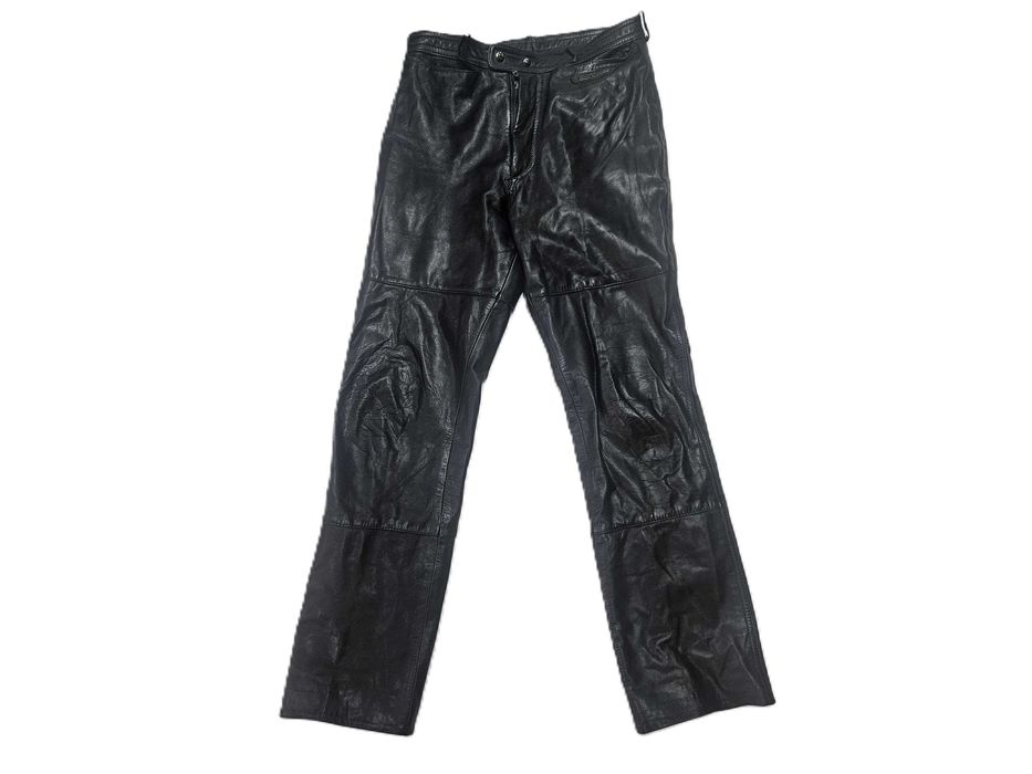Męskie spodnie motocyklowe skórzane proste roz 56/L pas 84 (994)