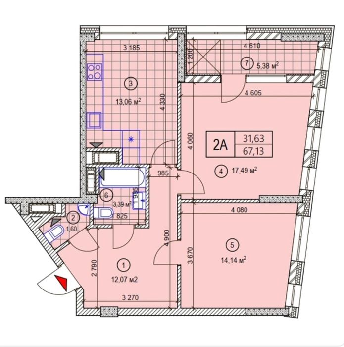 2-кімнатна квартира за адресою (площа 67,4 м²) - Atlanta.ua - фото 6