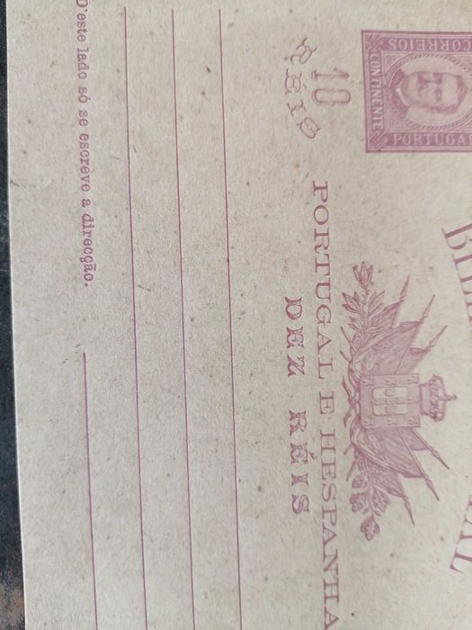 postal 10 reis , d , carlos de 1896