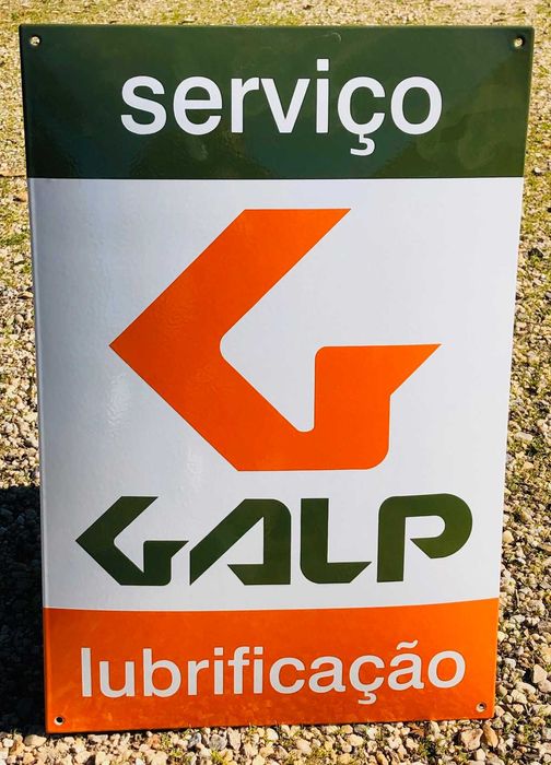 Placa esmaltada GALP SERVIÇO 60x40cm