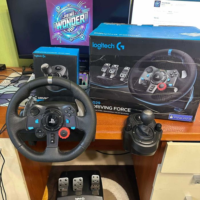 Игровой руль Logitech G29+КПП Logitech Shifter+Педали.Полный комплект ...