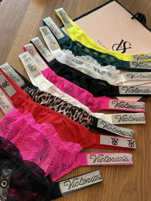 Жіночі трусики стрінги victorias secret набір 10 шт