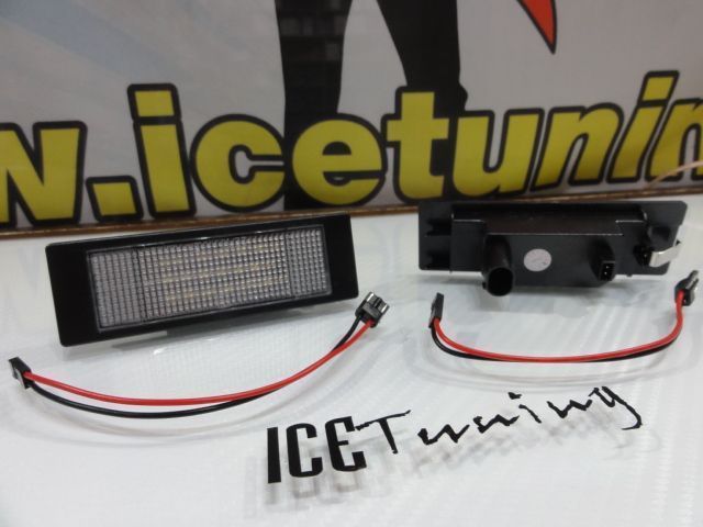 Suporte de lâmpada de matricula com led branco para BMW E81, E87, F20, E63, E64, F12, F13, F06, Z4 E85, E86, E89, K48 1600GT, K48 K,  Fiat Multipla,