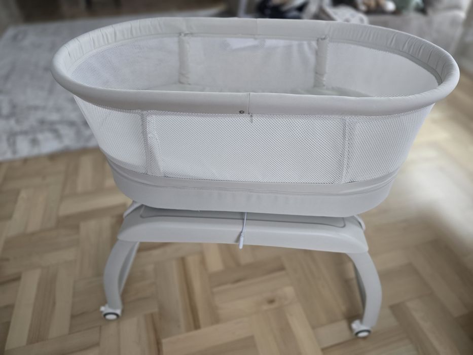 Łóżeczko kołyska dostawka lionelo coral white z funkcją wagi