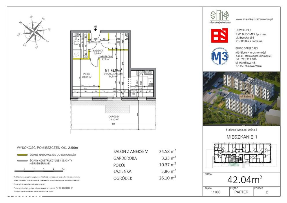 Mieszkaj - Stalowa: Nowe 2 pokoje z ogródkiem 26 m² na parterze