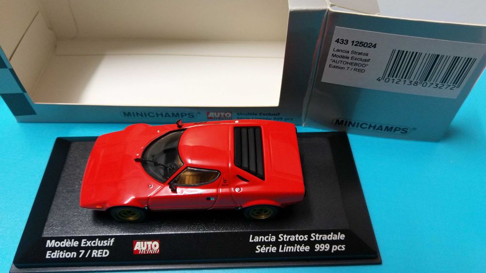Lancia Stratos Stradale (1972/red) - Edição limitada Minichamps/AutoHebdo  escala 1/43
