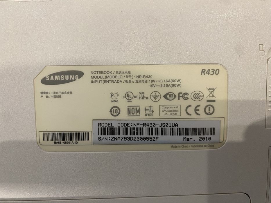 Ноутбук самсунг R430